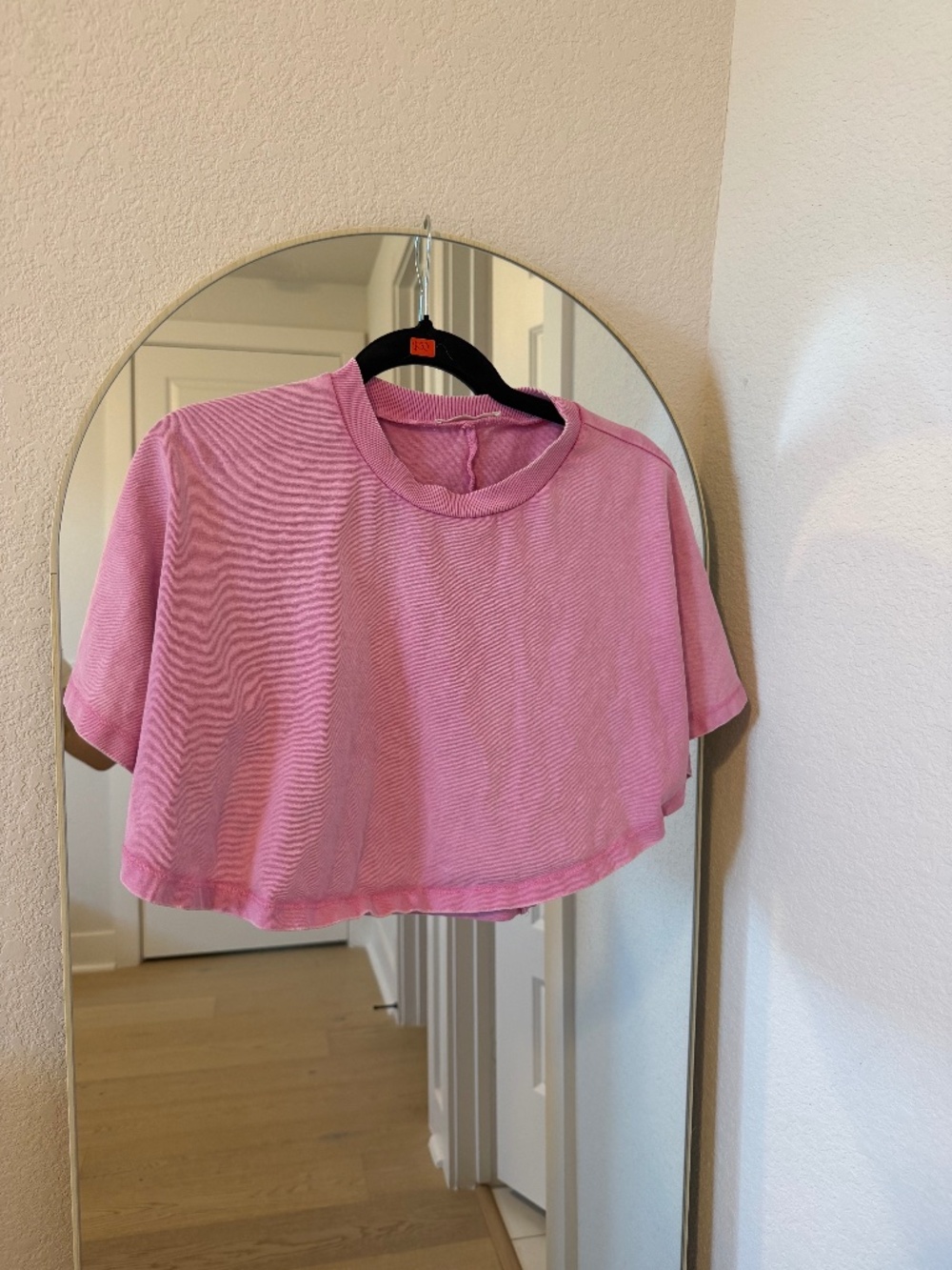 Zara Pink Washed Cropped Oversized T-Shirt Size Small